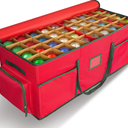 HYRIXDIRECT Christmas Ornament Storage Box Up to 160 Holiday Ornaments with Adjustable Dividers & 6 Pockets Large Capacity Storage Container for Christmas Decorations Toys Gift Wrap Organizer