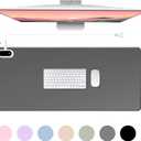 Konohan Heated Large Desk Mat PU Leather Warm Mouse Pad with 5 Heating Level & 4 Hour Auto Shut-Off Heating Keyboard Pad Warmer Gaming Mice Mat Only Supports 110v(Gray Color,31.5" X 13")