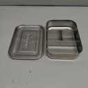 LunchBots Small Protein Packer Bento Box - Extra Small Divided Stainless Steel Snack Container - 4 Sections for 1-2oz of Nuts, Meat, Cheese, Finger Foods - Dishwasher Safe - Stainless Lid