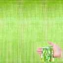 Neon Green Streamers Backdrop 3.28 x 8.2 ft Lime Green Foil Fringe Curtain Metallic Tinsel Door Streamers for Birthday Bachelorette Christmas, New Year, Disco Party, Neon Party Decorations