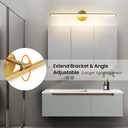 KAISITE Bathroom Lighting Fixture Over Mirror - 30 Inch Gold Vanity Light 24W 4000K Dimmable Modern LED Vanity Light Fixture Rotatable Bath Vanity Light Bar for Bathroom