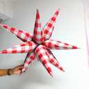 32Inch Red&Green Gingham Plaid Star burst Foil Balloon,Chirsmas Party Decoration Balloons,12pcs Spike Explplosion Balloon For Farmhouse Wedding, Picnic, Birthday, and Festival Decorations