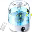 Humidifier for Bedroom, 4L Top Fill Supersized Cool Mist, Quiet Air With LCD Display, Lasts Up to 35 Hours, Auto Shut-Off,3 Colors Light, Large Room, Baby Nursery Plants