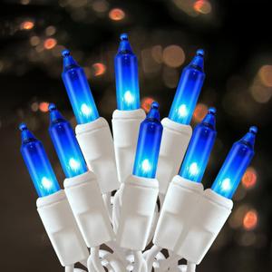HISHINY Christmas Lights 100 Count Blue Christmas Tree String Lights with White Wire for Outdoor Indoor Christmas Decorations Wedding Decorations Valentines Day Decor, UL Certified (21feet) (21ft)