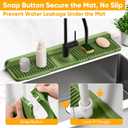 24'' Longer Faucet Mat for Kitchen Sink Splash Guard[7 Slope Fast Self-draining][Snap Lock Fit] Kitchen Sink Faucet Mat Splash Guard Kitchen Sink Area Water Splash Guard Behind Faucet Draining Mat