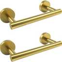 RARXTR Gold 2 Pack Toilet Paper Holder SUS304 Stainless Steel Double Post Pivoting Toilet Paper Roll Holder Wall Mounted Toilet Tissue Holder for Commercial Bathroom RV