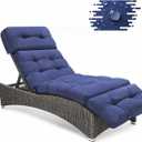 Outdoor Chaise Lounge Cushions, Waterproof Non-Slip Thickened Lounge Chair Cushion with Ties, Replacement Patio Pool Recliner Cushions for Outdoor Furniture, 74.4x21.7x4.5 Inches (Blue)