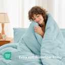 MUXHOMO 7 Pieces King Comforter Set, Soft Bed in a Bag King Size, All Season Bedding Set with Comforter, Flat Sheet, Fitted Sheet, Pillowcases & Shams, Lake Blue