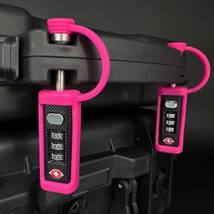 LAFENLIN TSA Approved Firearm Travel Case Locks, Gun Case Hard Pistol Cases Lock Gun Carrying Case Lock, Cut-Proof Case TSA Padlocks for Rifles/Revolver/Handgun/Camera Hard Cases (Pink-2 Pack)