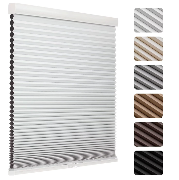 Cordless Blackout Cellular Shades, 1.5" Honeycomb Window Blinds for Bedroom & Nursery, Thermal Insulated, Noise Reducing, Privacy Shades, Inside or Outside Mount (52" W x 72" H, White)