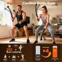 Weighted Ropeless Battle Ropes, Heavy Duty Portable Cordless Battle Rope for Home Gym with Poster, Cordless Battle Rope with Storage Bag for Strength Training, Fitness Equipment for Men & Women(Black)