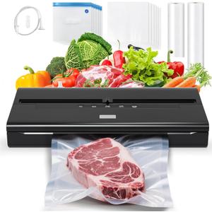 Vacuum Sealer Machine, 85Kpa vacuum sealer for food with Bags Storage and Built-in Cutter,food vacuum sealer machine,Complete Starter Kits
