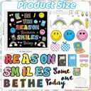 3 x Composition Notebook Classroom Decor, Be The Reason Someone Smiles Today Bulletin Board with Happy Face Apple Rainbow Composition Book Cutouts for Posters Back to School Wall Door Chalkboard Supplies