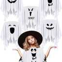 Xuhal 5 Pcs Group Halloween Costumes Ghost Pumpkin Butterfly Crayon Hippie Mexican Poncho Costume for Men Women Party Cosplay