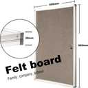 Enclosed Bulletin Board Lockable Display Case Message Board with Locking Door for Indoor, Grey Felt, Aluminum Frame, 36 × 24 Inches