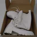 Vepose Women's 953 Lace Platform Combat Knee High Boots with Comfort Chunky Heel, Size 8