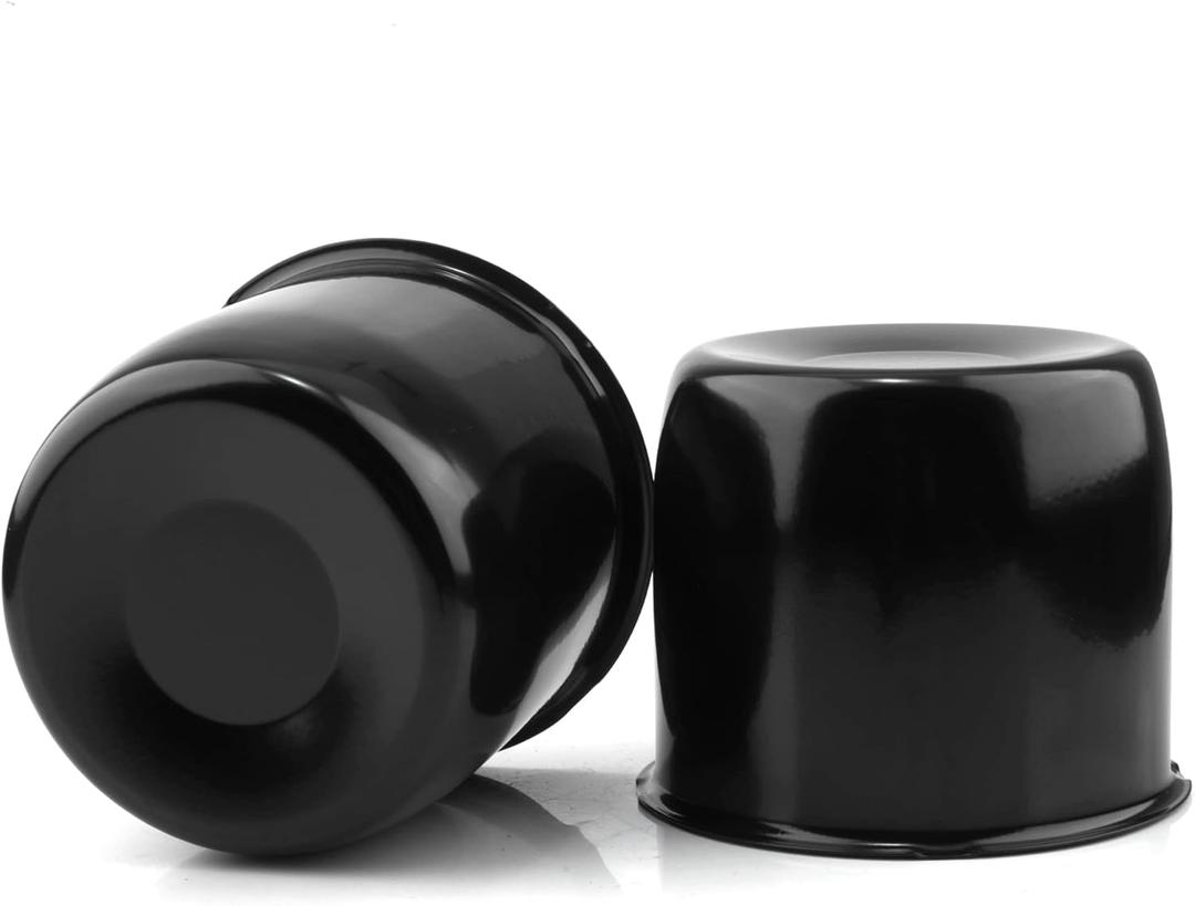 2Pcs 4.25inch Trailer Wheel Center Caps Push Through 4.25" Bore 3.66" Tall Hub Cap for Truck SUV RV Wheel Rim, Black Wheel Cover