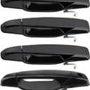 Black Exterior Door Handles Compatible with Chevy Avalanche, for Silverado Suburban, for GMC Sierra Yukon, for Cadillac Escalade 2007-2013, Front Rear Side for 22738721 20828258