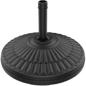 wikiwiki 90 Lbs HDPE Round Patio Umbrella Base, Weighted Umbrella Stands Fits 1.5-1.9in Poles for Garden, Lawn, Deck, Backyard & Pool, Black