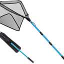 SAN LIKE Fishing Net Fish Landing Net Collapsible Fish Net with Anti-Slip Telescoping Rubber Pole Handle for Kids Adults in Saltwater Freshwater Multi-Size Extending to 37/42/43/51/69/71/89/98inch, 12 inches x 89 inches / 0.39 inches / 89"