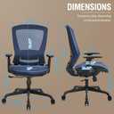 ELABEST Mesh Office Chair,Ergonomic Computer Desk Chair,Sturdy Task Chair- Adjustable Lumbar Support & Armrests,Tilt Function,Comfort Wide Seat,Swivel Home Office Chair (Blue), 41.7" - 45.5" H x 28.5" W x 20.5" D