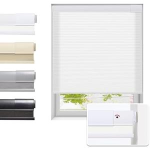 Tonature No Drill Cellular Shades for Indoor Windows, Thermal Insulating & Noise Reducing Honeycomb Blinds, Cordless Free Stop Blinds Light Filtering, White,70" W x 64" H