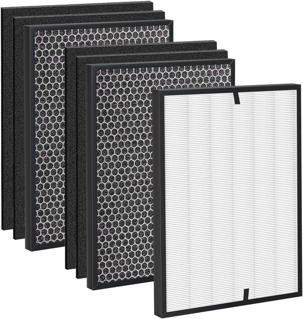 3000 Replacement Filters Compatible with Air Doctor 3000 Serie Air Purifier, Include 1 FLliter, 2 Activated Carbn and 4 Extra Carbn Pre-Filters