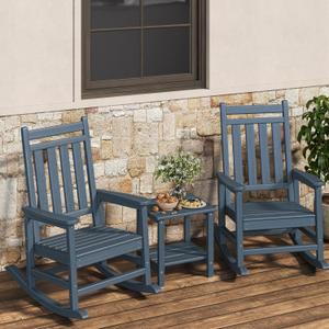 1 Chair
GarveeLife Poly Lumber Rocking Chair Outdoor - HDPE High Back Porch Rocker Chairs for Adults - All Weather Resistant Furniture for Patio - Navy Blue