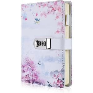 ARRLSDB A5 Creative Password Lock Journal PU Leather Combination Lock Diary Locking Journal Diary (Style 4)