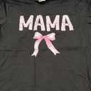 Mama Birthday Squad Matching Coquette Bow Family Party T-Shirt (Black, L)