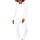 Thermajane Long Johns Thermal Underwear for Women Fleece Lined Base Layer Pajama Set Cold Weather (2X-Large, White) (White)