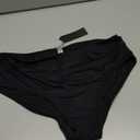 Tempt Me Women Mid Rise Bikini Bottoms Full Coverage Swimsuit Ruched Scrunch Swim Bottom (Large, Black)
