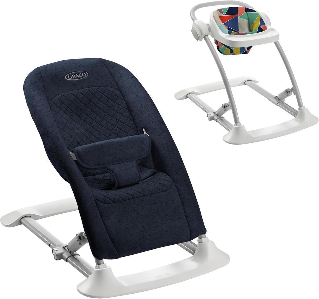 Graco Jumpstart 4-in-1 Adjustable Infant Activity Bouncer & Jumper Versatile Baby Swing Floor Seat and Kids Chair with Snack Tray Geo Pop
