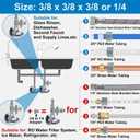 YUHX Brass Angle Stop Add-A-Tee Valve, 3/8 Inch Compression Outlet Easy Connect 3 Way Diverter 3/8"x3/8"x1/4" or3/8"Ice Maker RO System T
