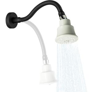 Adjustable Shower Arm with 3" High Pressure Shower Head, Powerful Pressure Boosting Rain Showerhead with Adjustable Swivel Brass Ball Joint