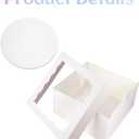 qiqee White 10x10x8 Cake Box, 4 Sets Cake Box with Window 4 Sets 10" Cake Round Boards, 10inch Cake Containers, 10 Meters Pink Silk Ribbon Includes