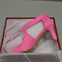 Women's Pumps,Comfortable Closed Toe 3-Inch Kitten Heels,Low Heels for Work,Office,Wedding,and Dressy Occasions,Dress Shoes for Women (8, Pink)