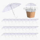 30 Pcs Wedding Clear Umbrella Bulk for Rain, Large Windproof Stick Umbrellas with J-Hook Handle for Wedding Bride Groom Photography, Prom, Graduation, Golf, Parties and Outdoor Events