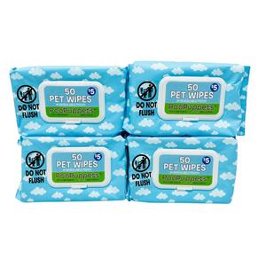 3 Packs 50 Pet Wipes in Resealable Pouch Poop Pets Wipes