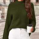 PRETTYGARDEN Womens Sweaters Fall Fashion 2025 Oversized Long Sleeve Mock Neck Chunky Knit Pullover Tops Winter Clothes (X-Large, Army Green)