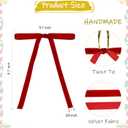 3 x 24 Pcs Velvet Christmas Tree Bows Velvet Bows for Christmas Tree Pre-Cut Ribbon for Xmas Tree, Garland Decor, Wreath, Gift Decorations (5x7 Inches, 3/8" Wide - Red)