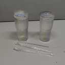 Glass Cups with Lids and Straws, 20 OZ Multi Iced Coffee Glasses Tumblers for Ice Water, Juice, Tea, Milk, Smoothie and Cold or Hot Drinks, Set of 2