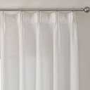 Ivory Linen Semi Sheer Curtains 84 Inches Long, Flax Light Filtering Drapes for Living Room Bedroom, White Oatmeal Window Treatments, Farmhouse Pinch Pleat Curtain with Hooks