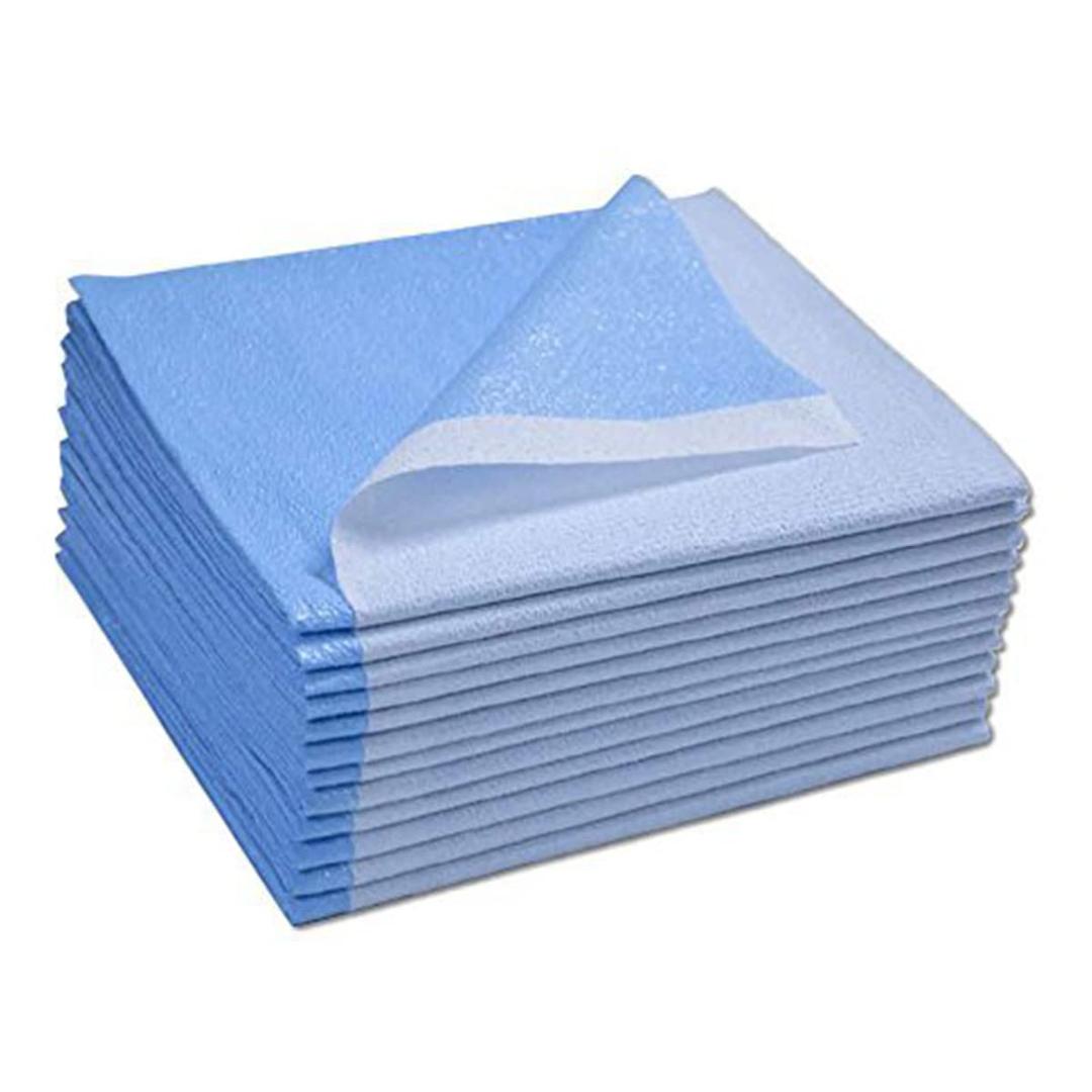 TIDI 357 Avalon Single-Use Medical Equipment Drape, Blue, 40" W x 72" L (Pack of 50)  Disposable Stretcher Sheet  Embossed  1-Ply Tissue  Poly Back To Help Prevent Leak-Through  Medical Supplies