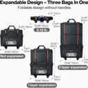 mixi Travel Bag with Wheels Expandable Foldable Luggage Bag Collapsible Rolling Travel Bag Duffel Bag Large Capacity Suitcase for Men Women, Dark Gray