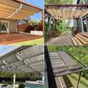 TANG 3' x 16' Waterproof Pergola Shade Cover Retractable Sun Shades Outdoor Patio Pergolas Canopy Replacement Pergola Kit, Wave Shade Sail with Hardware Wire Cable, Beige