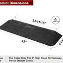 Ruedamann 2" Rise Threshold Ramps for Doorways, 2200 Lbs Capacity Wider Rubber Threshold Ramp, Special Non-Slip Portable Wheelchair Ramp, Handicap Ramp for Thresholds, Power Scooters, Cuttable