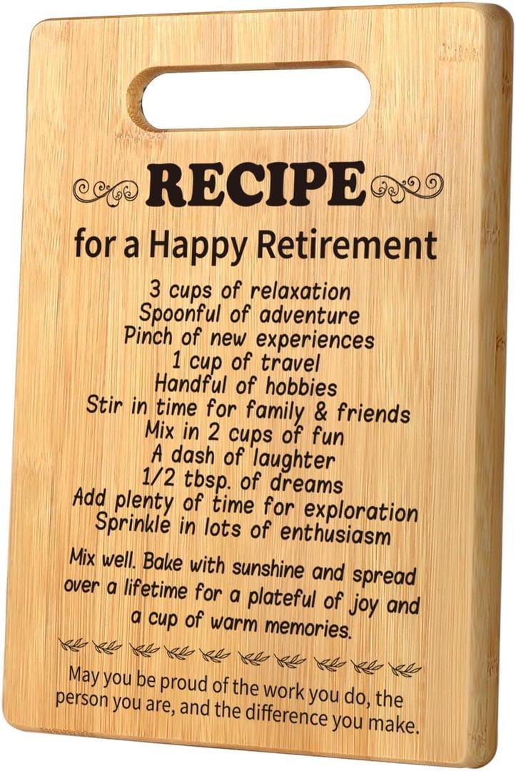 Best Retirement Gifts for Woman Men 2025, Coworker Leaving Gifts Going Away Gifts Farewell Gifts Goodbye Gifts for Coworker Friends Retired Teacher Leader Nurses, Happy Retirements Cutting Board