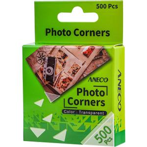 Aneco Transparent Photo Corners Clear Picture Mounting Corner Stickers for DIY Album, Scrapbook, Journal, 500 Pieces/Pack