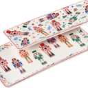 Bico Christmas Soldier Ceramic 14 inch Rectangular Serving Platter, Set of 2, for Serving Salad, Pasta, Cheese, Ham, Appetizer, Microwave & Dishwasher Safe